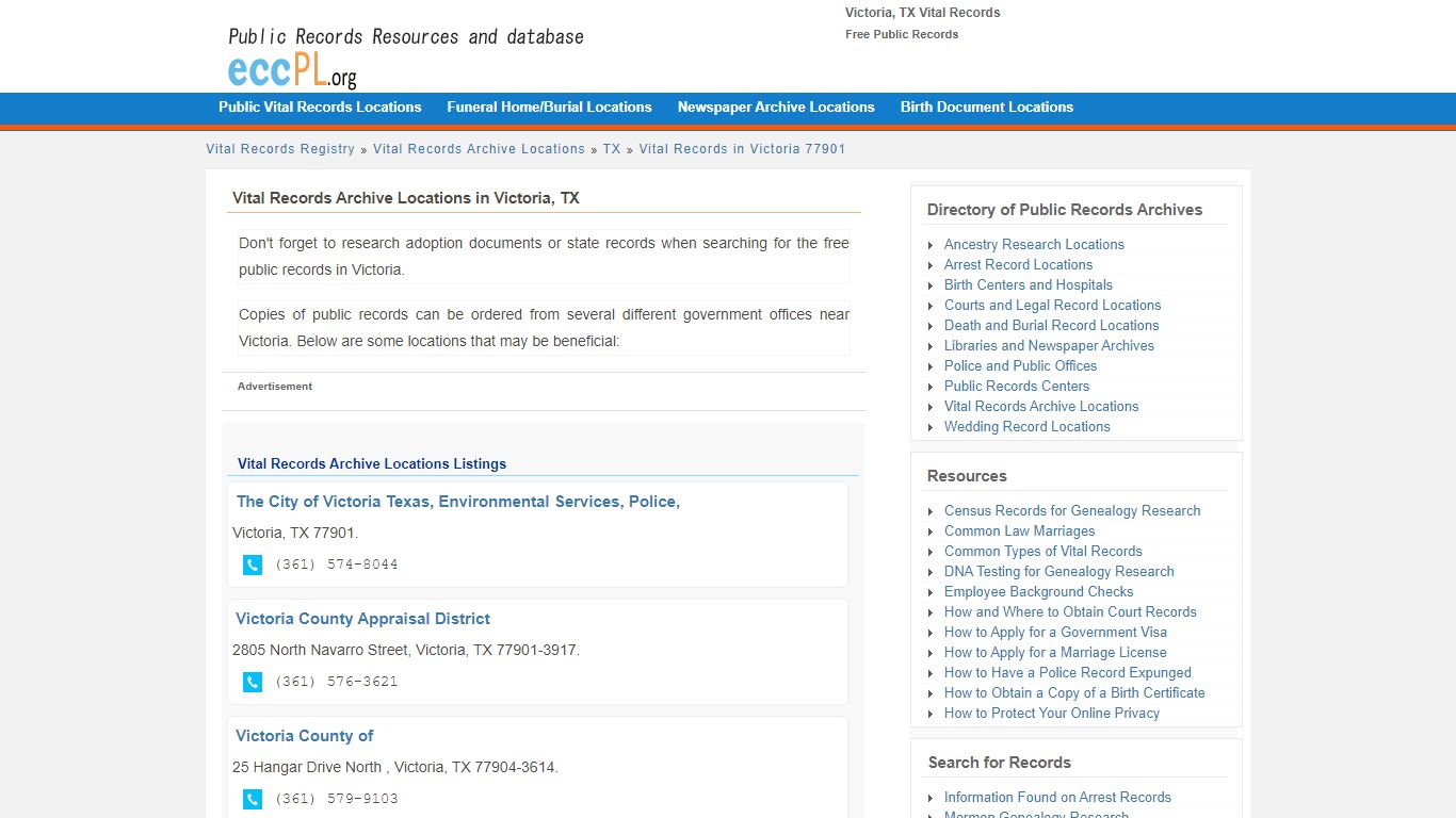 Victoria, TX Vital Records - Free Public Records